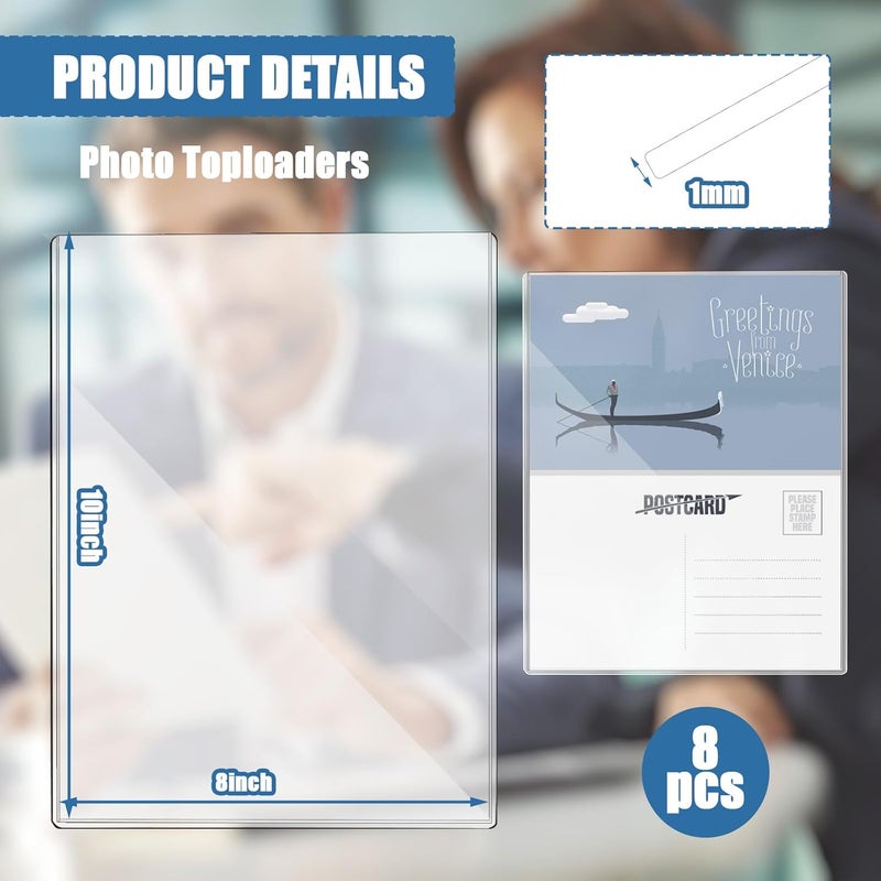 Ysglory 8Pcs 8" x 10" Photo Toploaders Clear Sheet Protectors Rigid Print Protectors Hard Plastic Paper Page Top Loaders Magazine Protector for Collectors Document Holder - Image 3